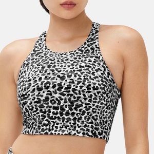 Outdoor Voices TechSweat Crop in White Leopard